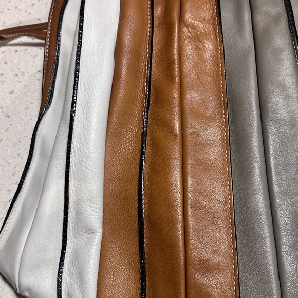 Vintage large LUPO Barcelona Abanico Pleated Hobo Shoulder Bag Made in Spain - Picture 8 of 11